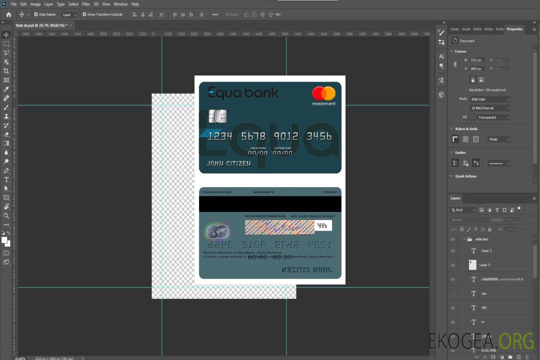 Mastercard de la Banque tchèque Equa template